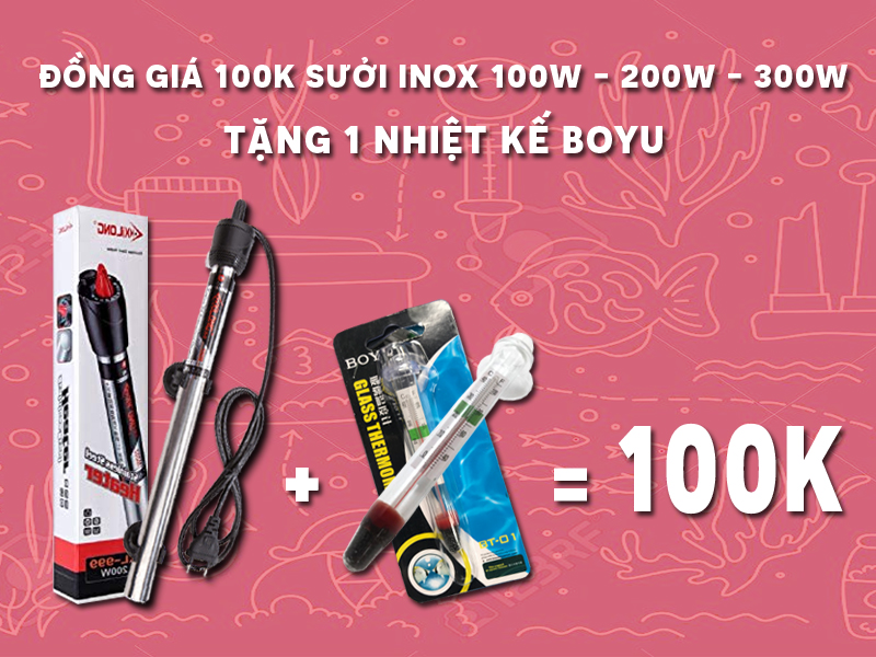 ĐỒNG GIÁ 100K SƯỞI INOX 100W - 200W - 300W TẶNG 1 NHIỆT KẾ