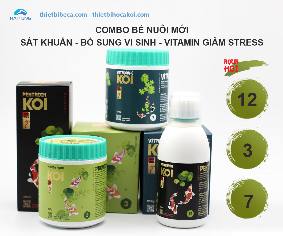 COMBO Cho Bể Nuôi Mới 12-3-7 AquaKoi