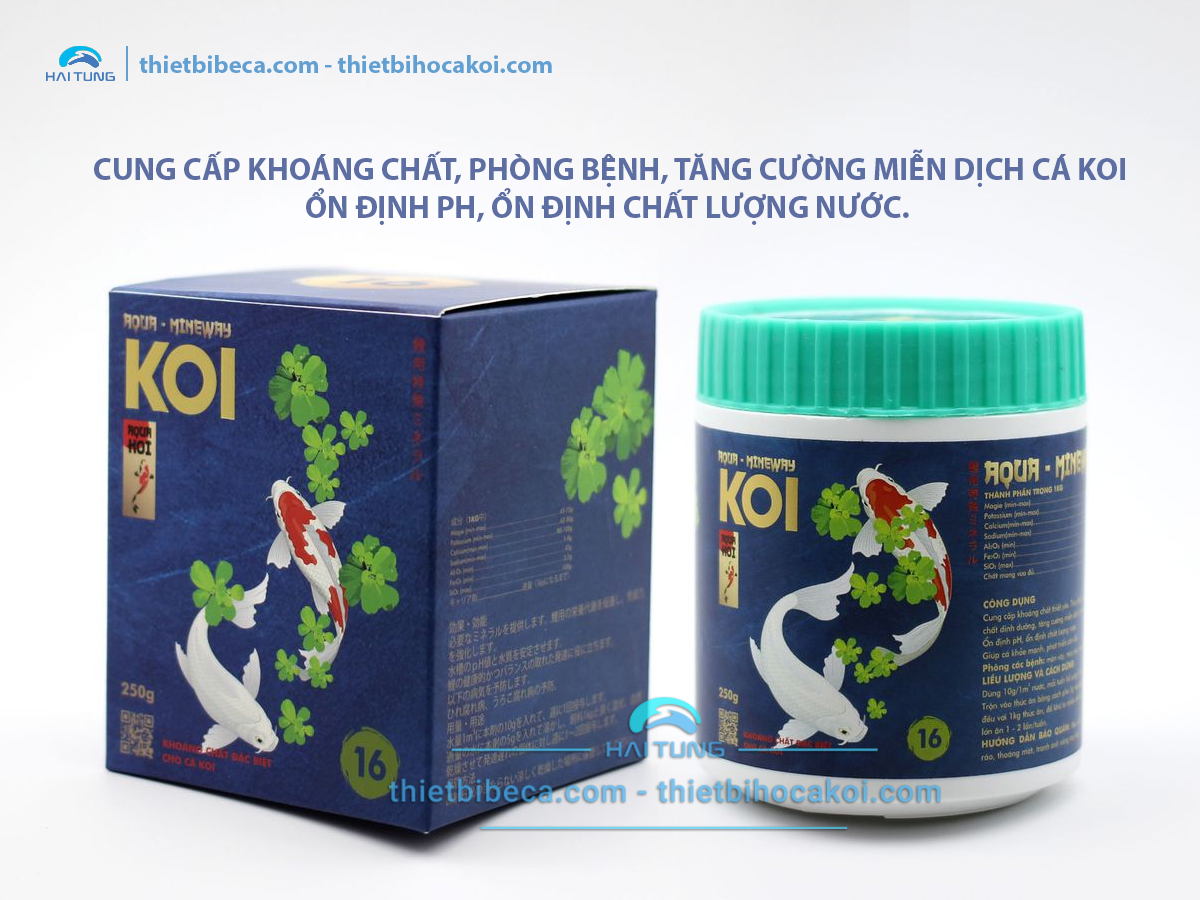 Số 16 Cung cấp khoáng chất, ổn định PH, phòng bệnh cá Koi AQUA - MINERWAY (AquaKoi)