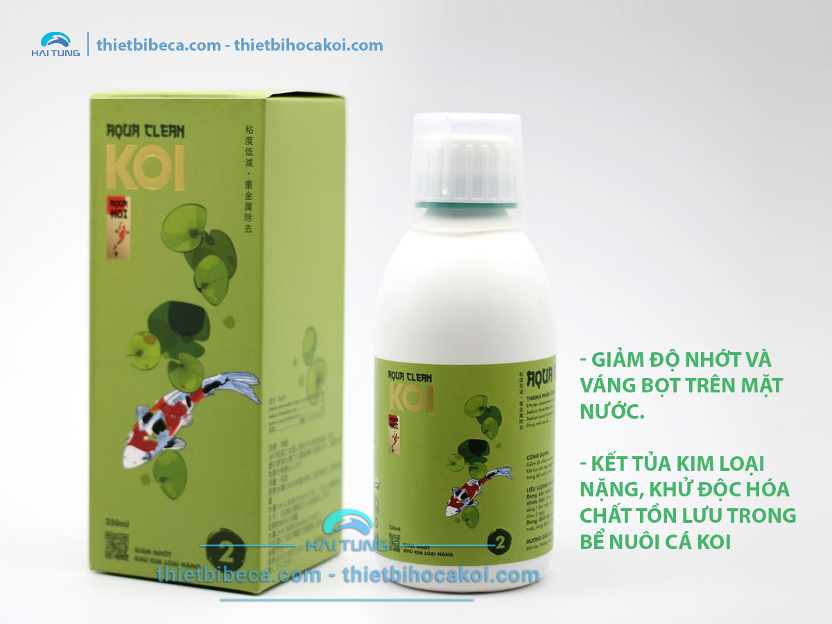 Số 2 Giảm nhớt và váng bọt mặt nước, Kết tủa kim loại nặng AQUA - CLEAN (AquaKoi)