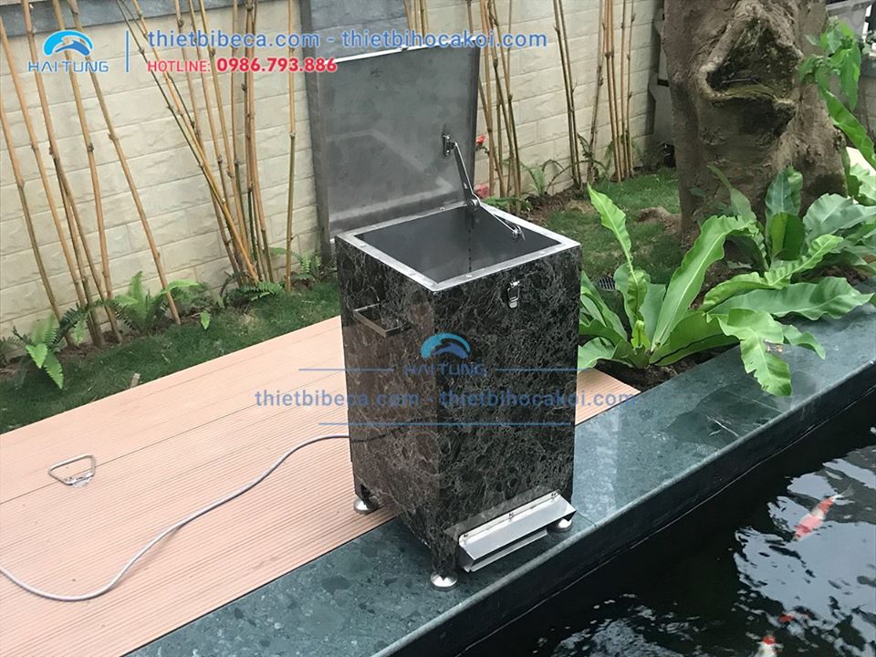 Máy cho cá ăn tự động inox cỡ lớn