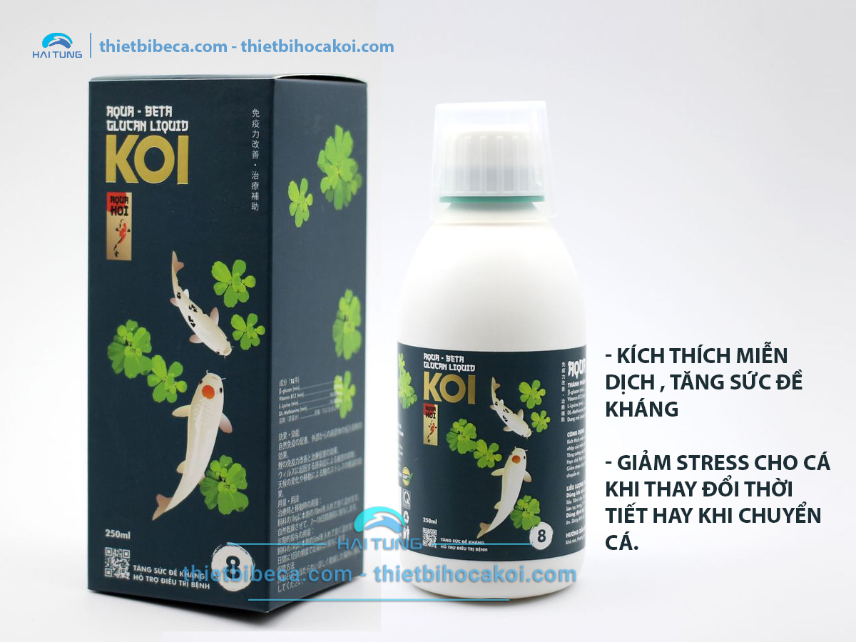 Số 8 Tăng Đề Kháng, Giảm Stress Cá Koi AQUA - BETA GLUCAN LIQUID (AquaKoi)