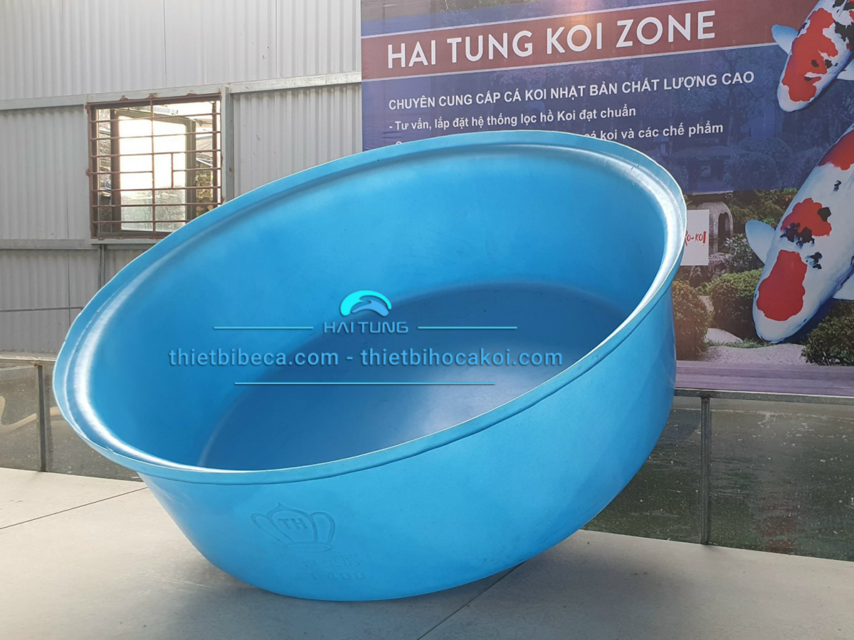 tank nhựa tròn thấp quay cá, dưỡng cá 400l