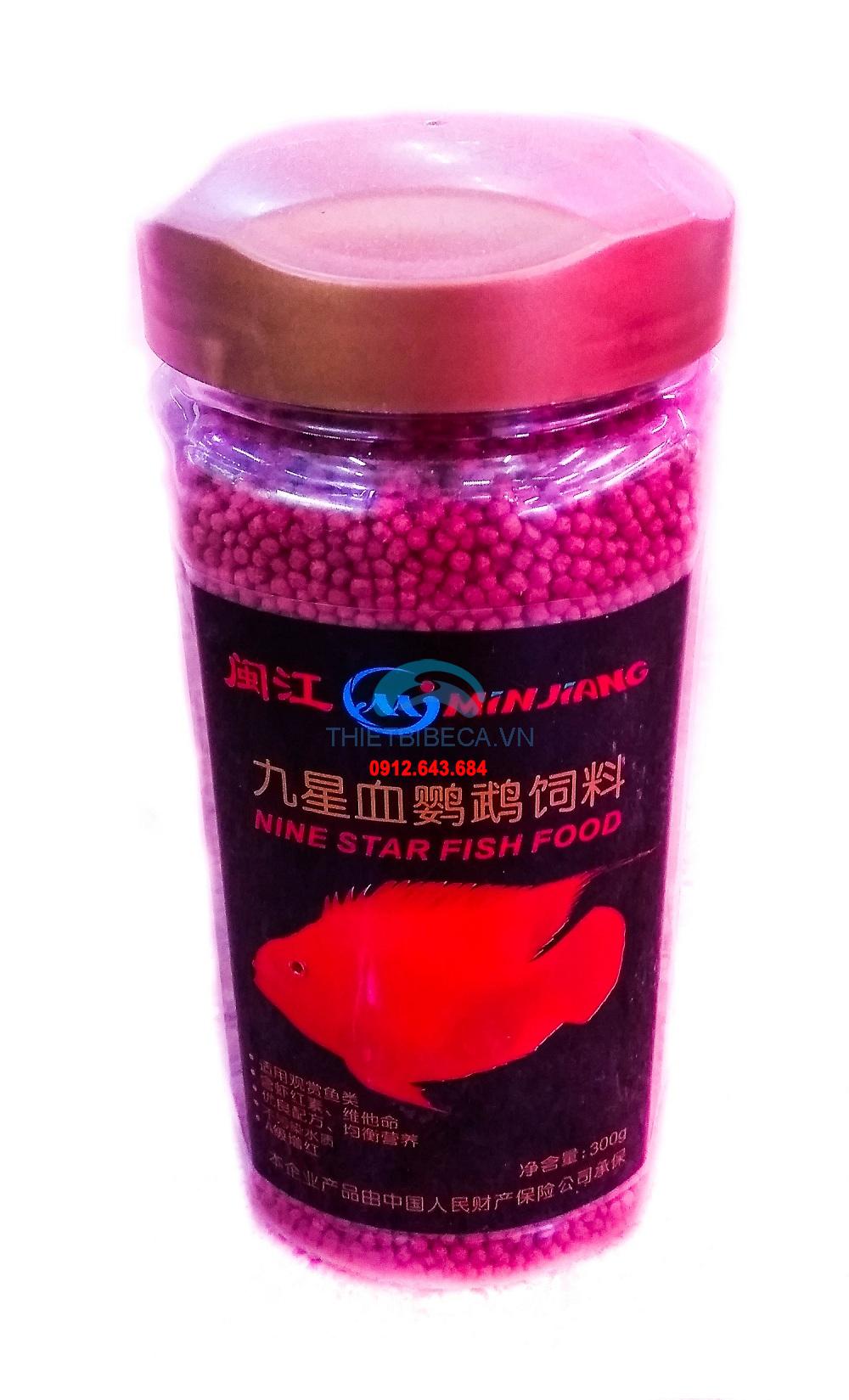 Thức ăn cá Koi Minjiang tăng đỏ lọ 300g