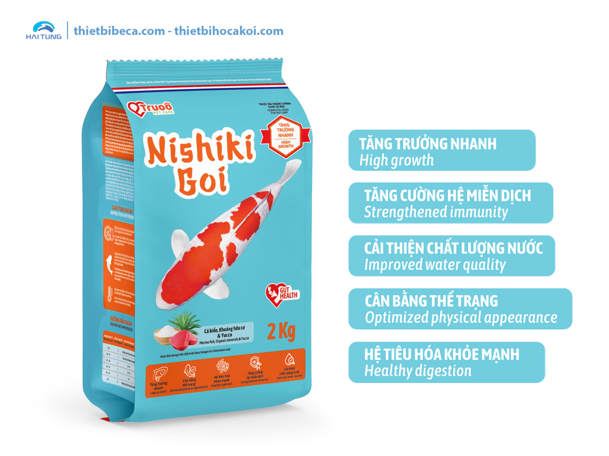 Thức ăn cá Koi tăng trưởng Nishiki Goi Size M túi 2kg