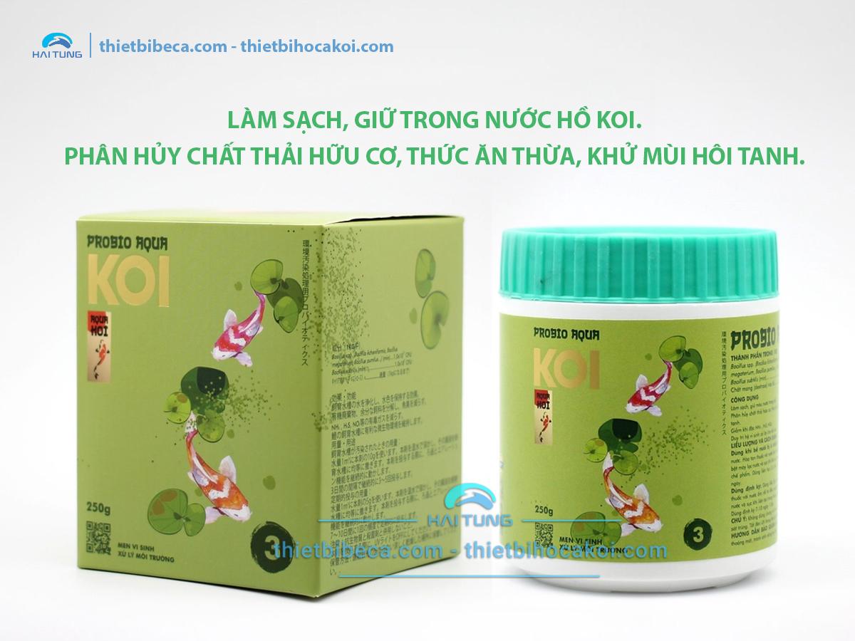 Số 3 Vi Sinh Hồ Koi PROBIO AQUA, phân hủy chất thải làm trong nước (AquaKoi)