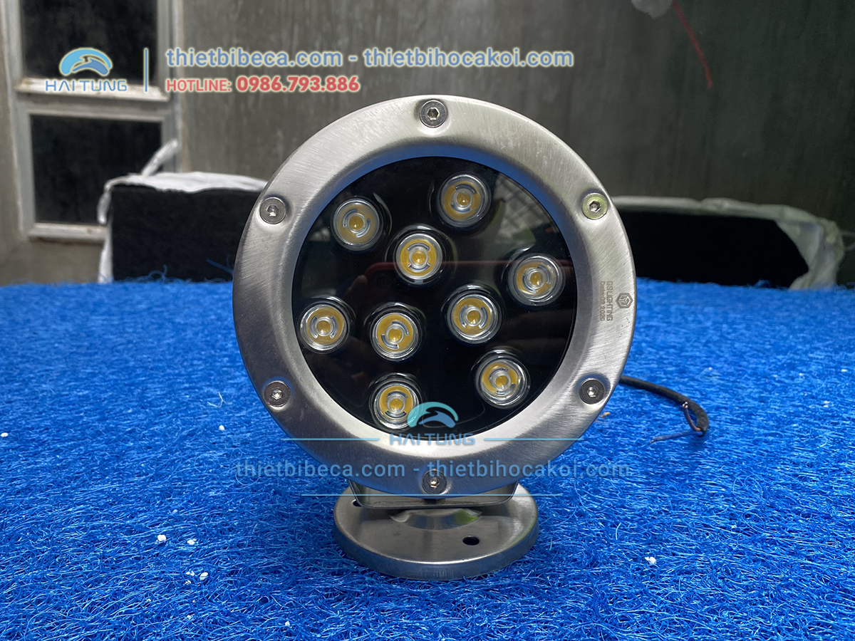 Đèn âm nước pha led vàng 9W đặt âm nước cho hồ Koi