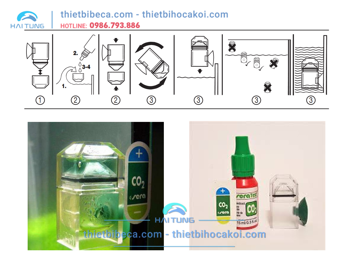 Test Co2 Sera - Kiểm tra Co2 hồ cá koi