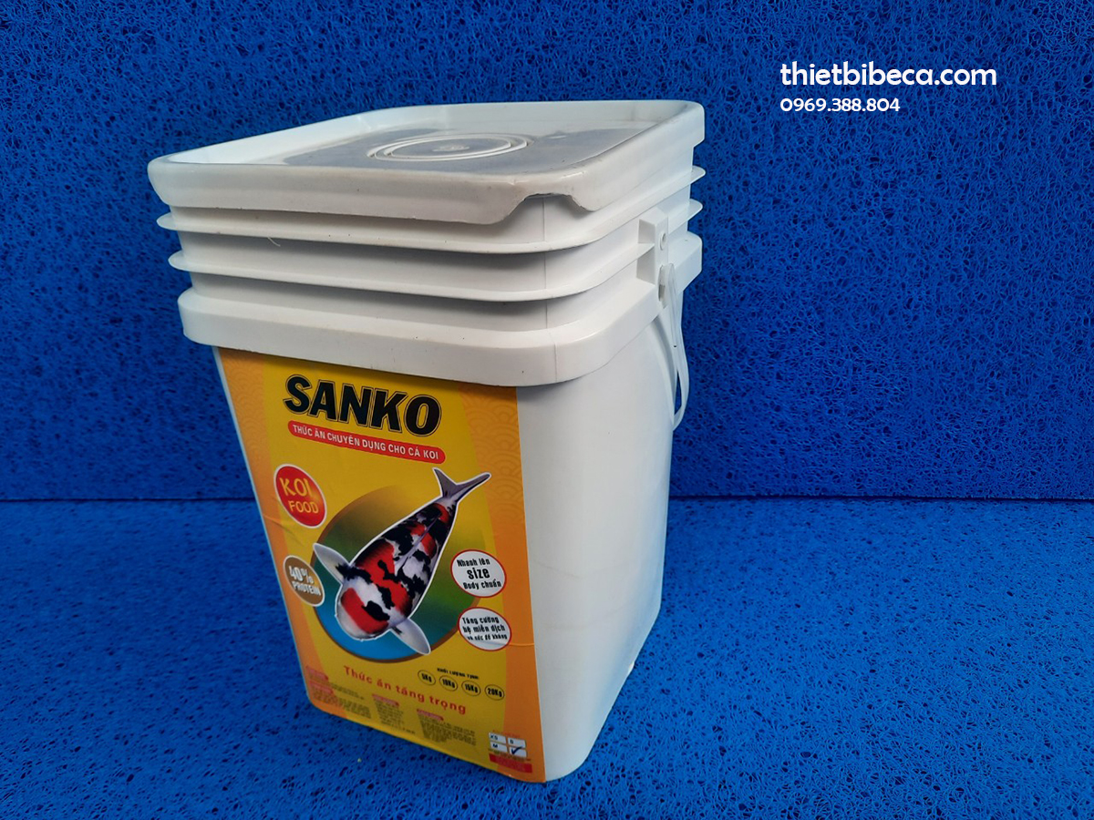 Thức ăn cá Koi Sanko - thùng nắp nhựa 8kg