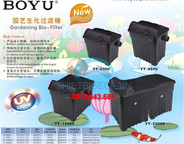 Lọc thùng Boyu YT6000 lưu lượng 1500l/h