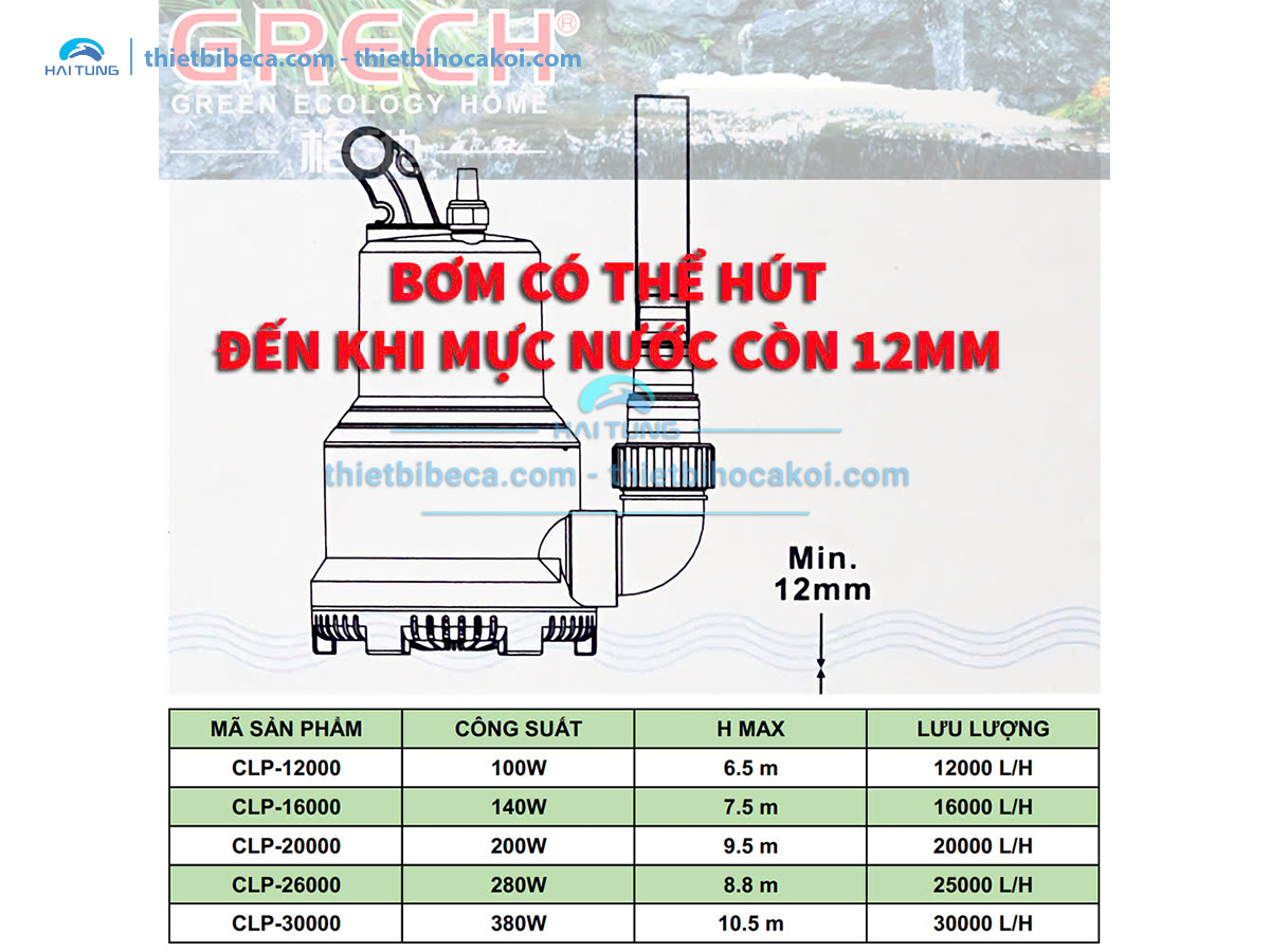 Máy bơm chìm trục đứng Grech CLP 16000