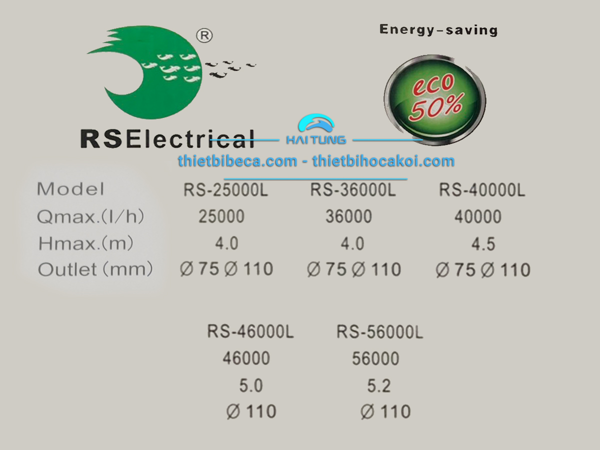 Máy Bơm Luồng Hồ Koi RS 46000 200w