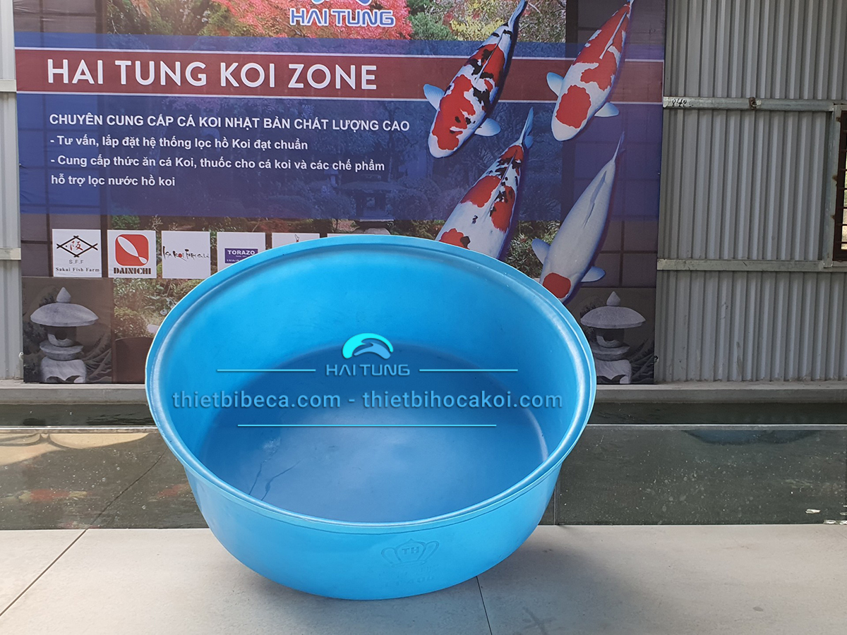 tank nhựa tròn thấp quay cá, dưỡng cá 400l