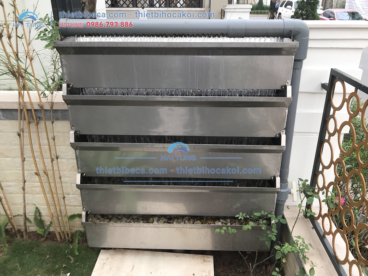 Lọc Dàn Mưa - Dàn Bakki inox Lọc Hồ Cá Koi 100cm ( 4 tầng )