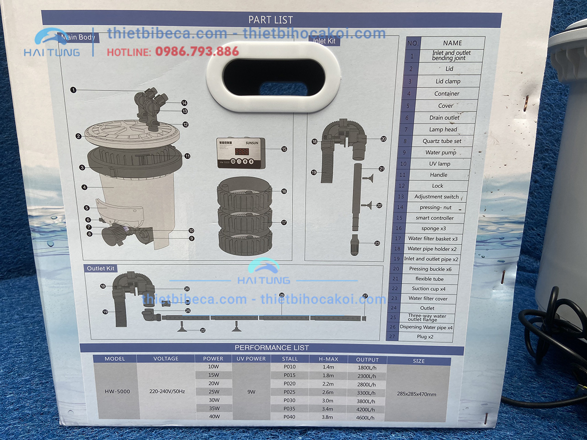 Lọc thùng bể cá cảnh Sunsun HW 5000