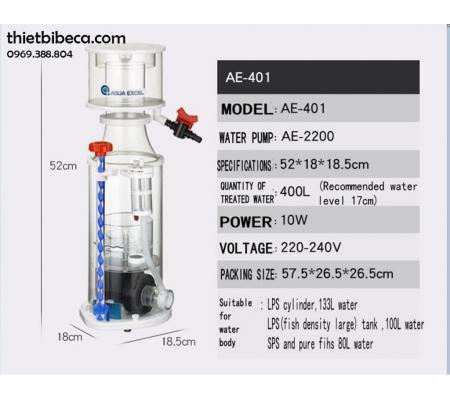 Máy tách bọt Aqua Excel AE 401 Protein Skimmer