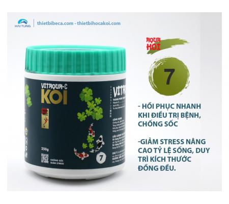 Số 7 Vitamin hỗ trợ điều trị bệnh cá Koi VITAQUA - C, chống sốc, giảm stress (AquaKoi)